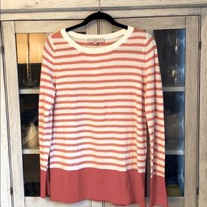NWT - LOFT - Stripe Banded Sweater (L)